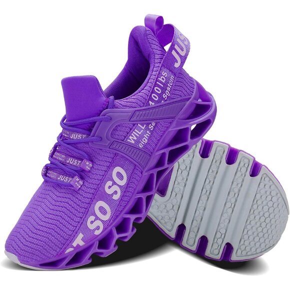 Women's Purple Running Walking Tennis Blade Non Slip Athletic Sneakers Shoes - Picture 5 of 5